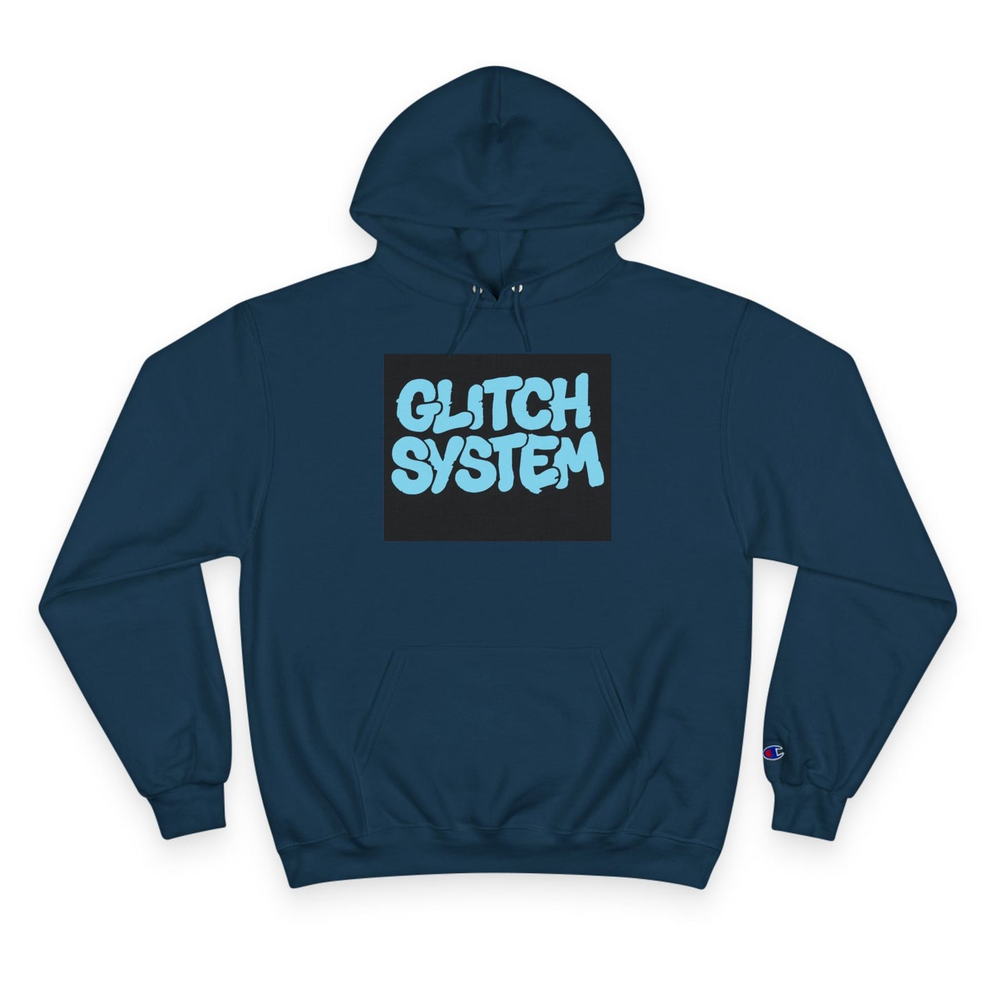 Glitch System Hoodie — Retro Graffiti Streetwear Champion Hoodie Printify