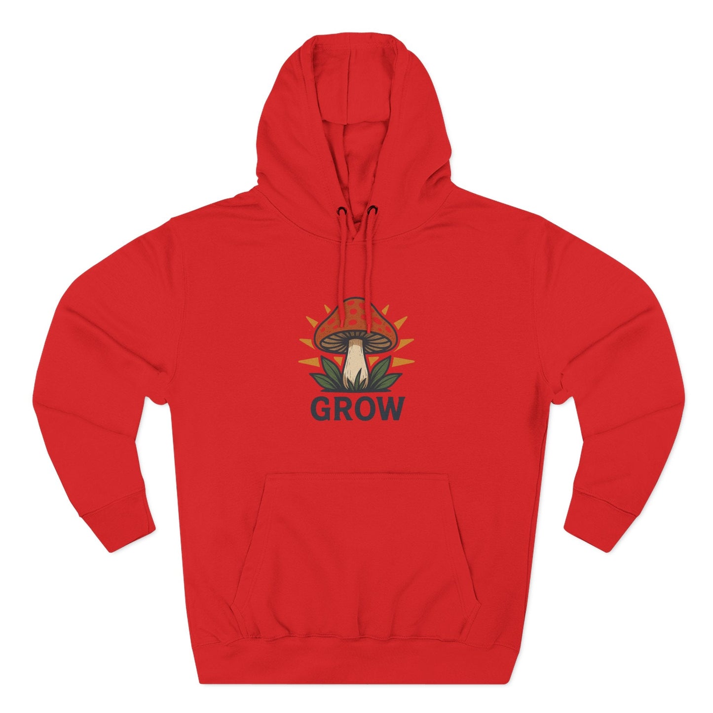 Grow Mushroom Hoodie – Unisex Botanical Graphic Fleece Pullover Printify