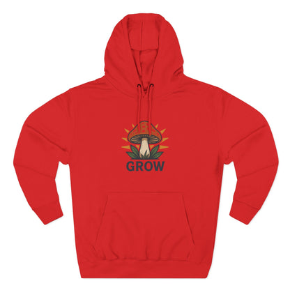 Grow Mushroom Hoodie – Unisex Botanical Graphic Fleece Pullover Printify
