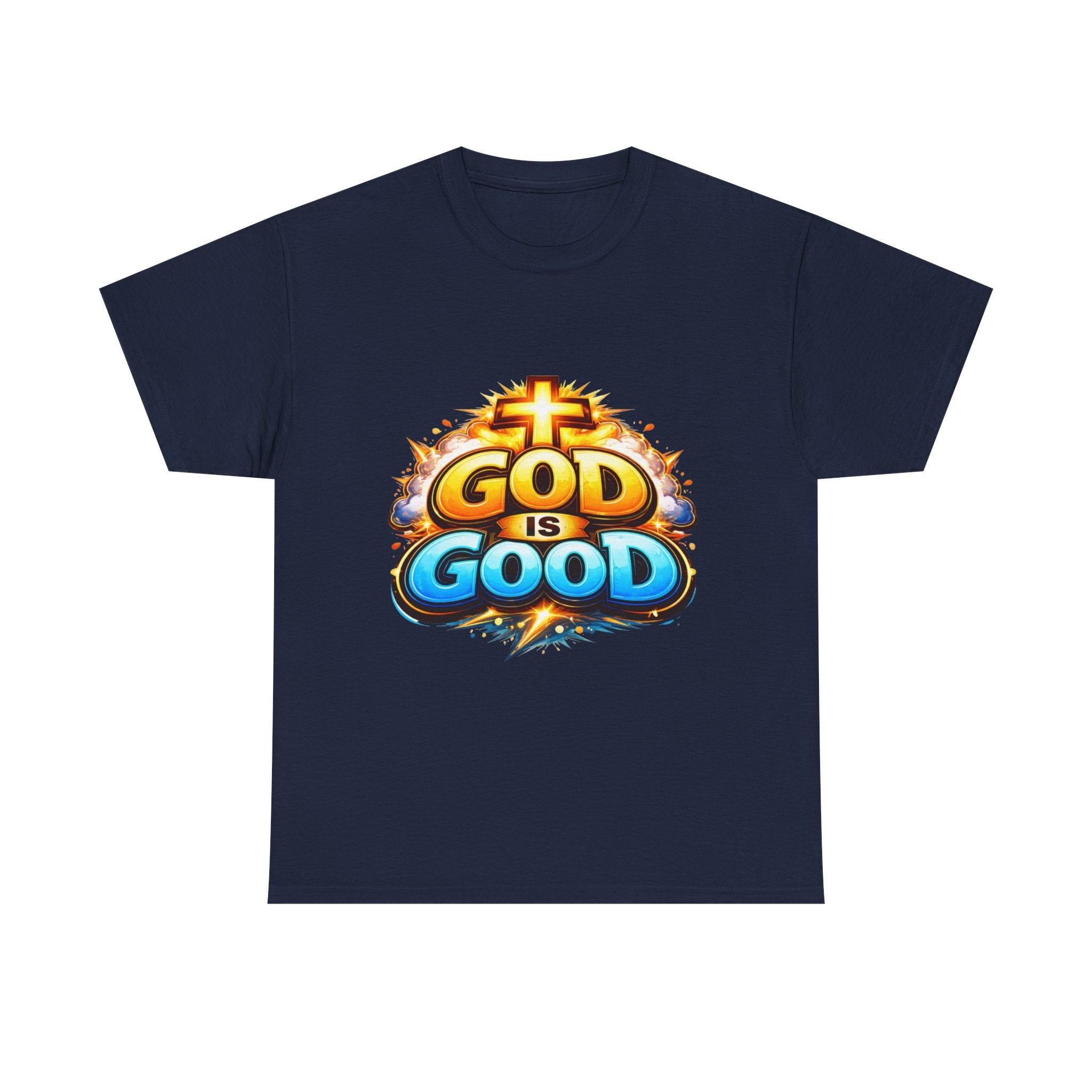 God Is Good T-Shirt — Christian Faith Tee with Cross Graphic