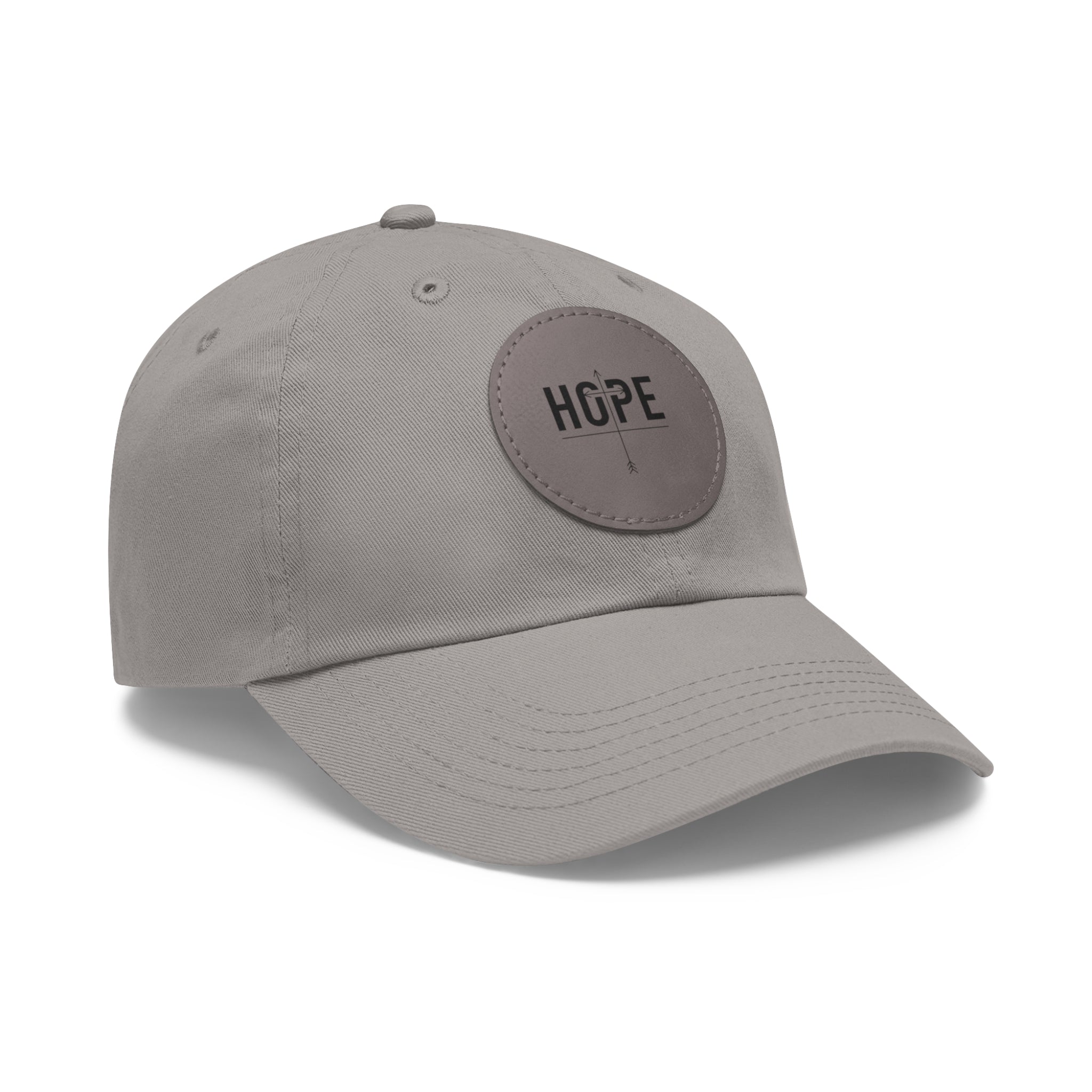 Dad Hat — Round Leather Patch 'HOPE' Cap