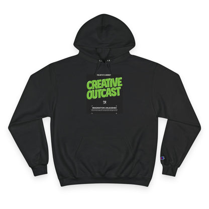Creative Outcast Hoodie — Bold Green Graphic Champion Hooded Sweatshirt Printify