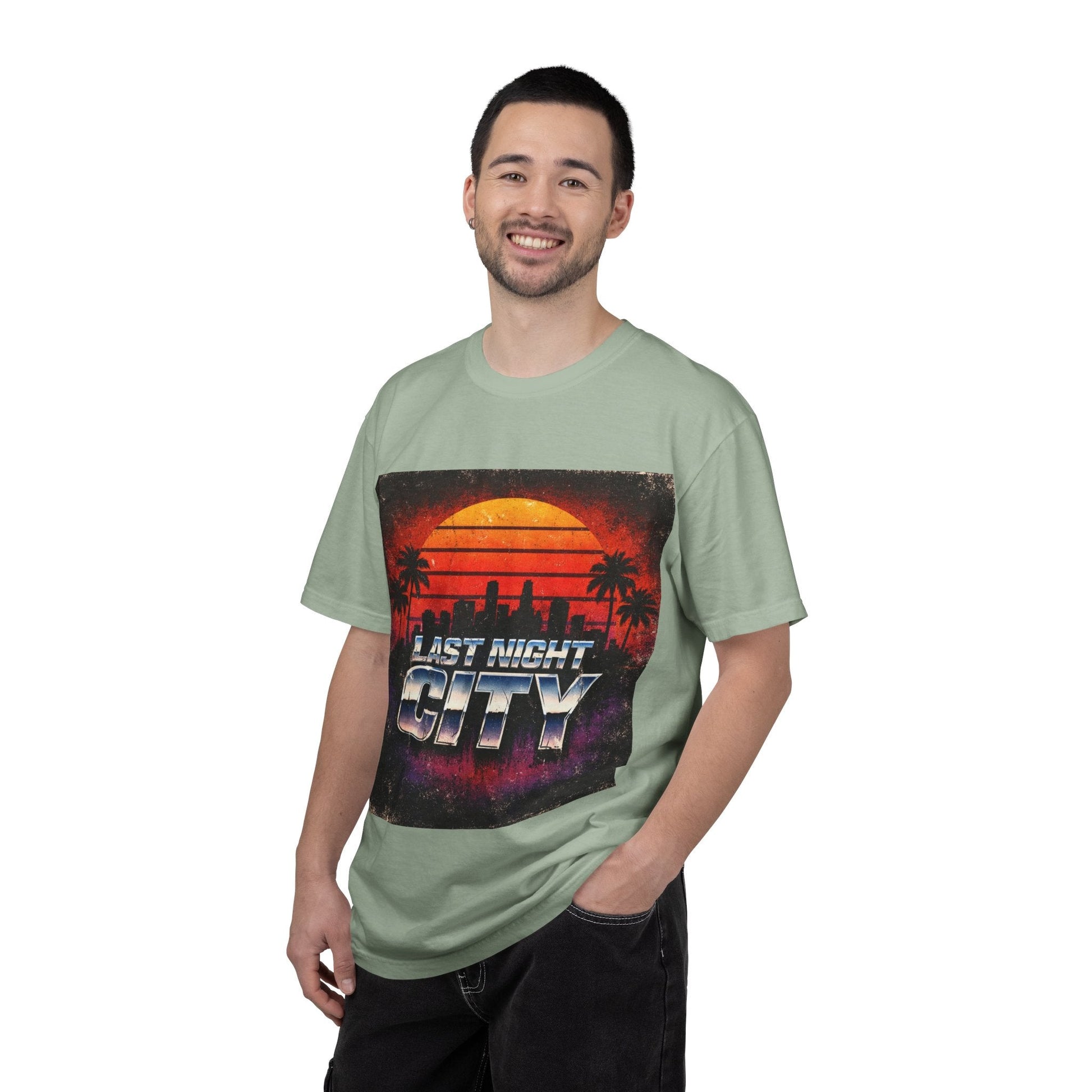 Last Night City T-Shirt — Retro Sunset Miami Vaporwave Tee Printify