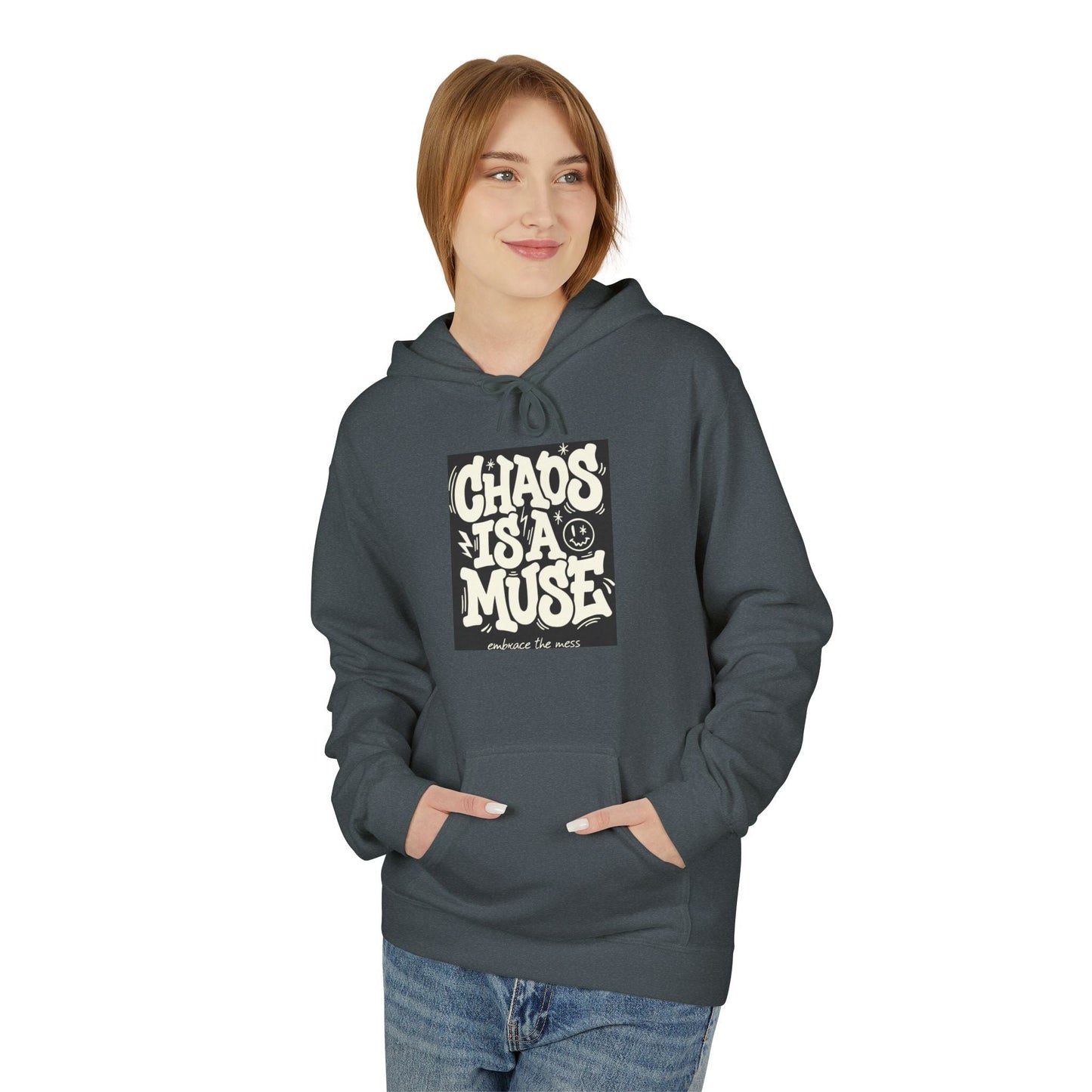 Chaos Is A Muse Hoodie — Retro Psychedelic Graphic Pullover Printify