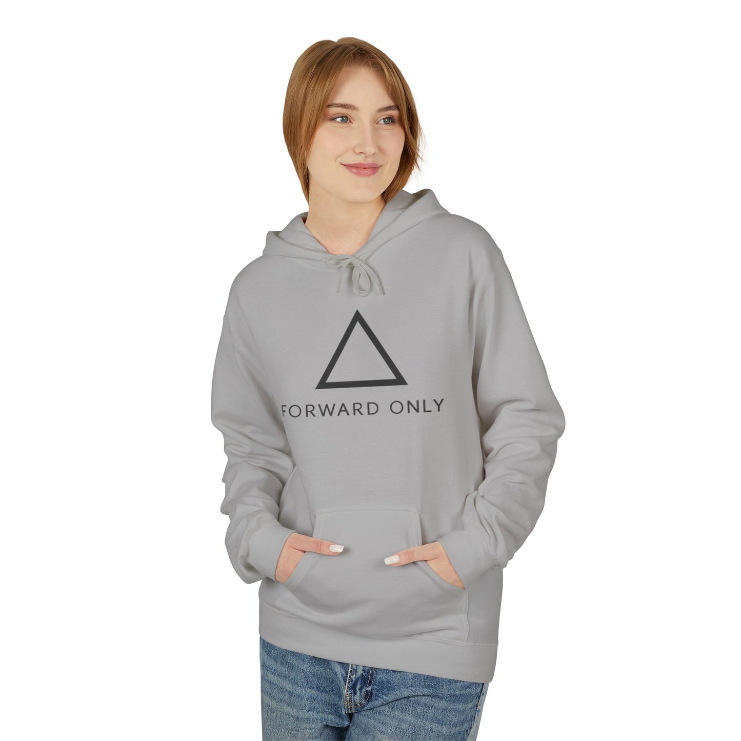 Hoodie — Minimal "Forward Only" Triangle Logo Pullover
