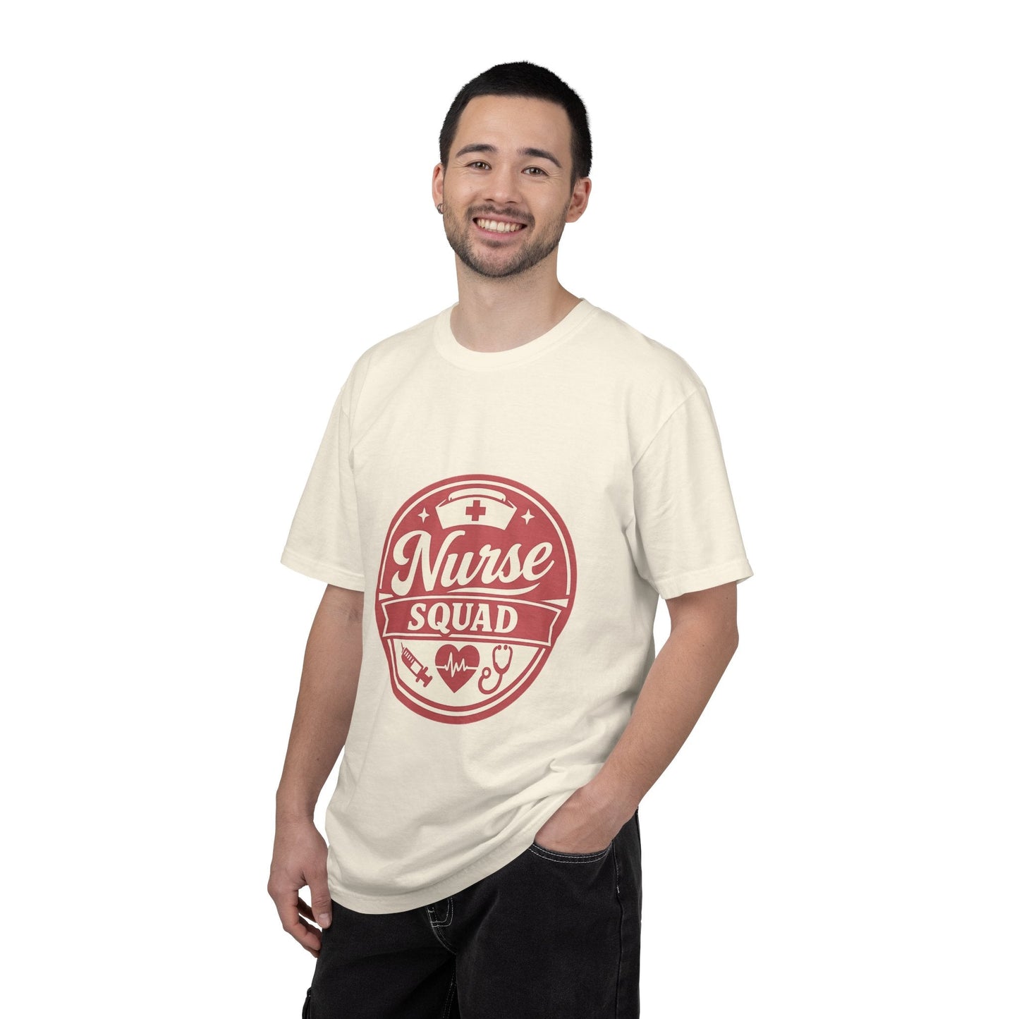 Nurse Squad T-Shirt — Retro Medical Badge Tee for Nurses & Healthcare Teams Printify