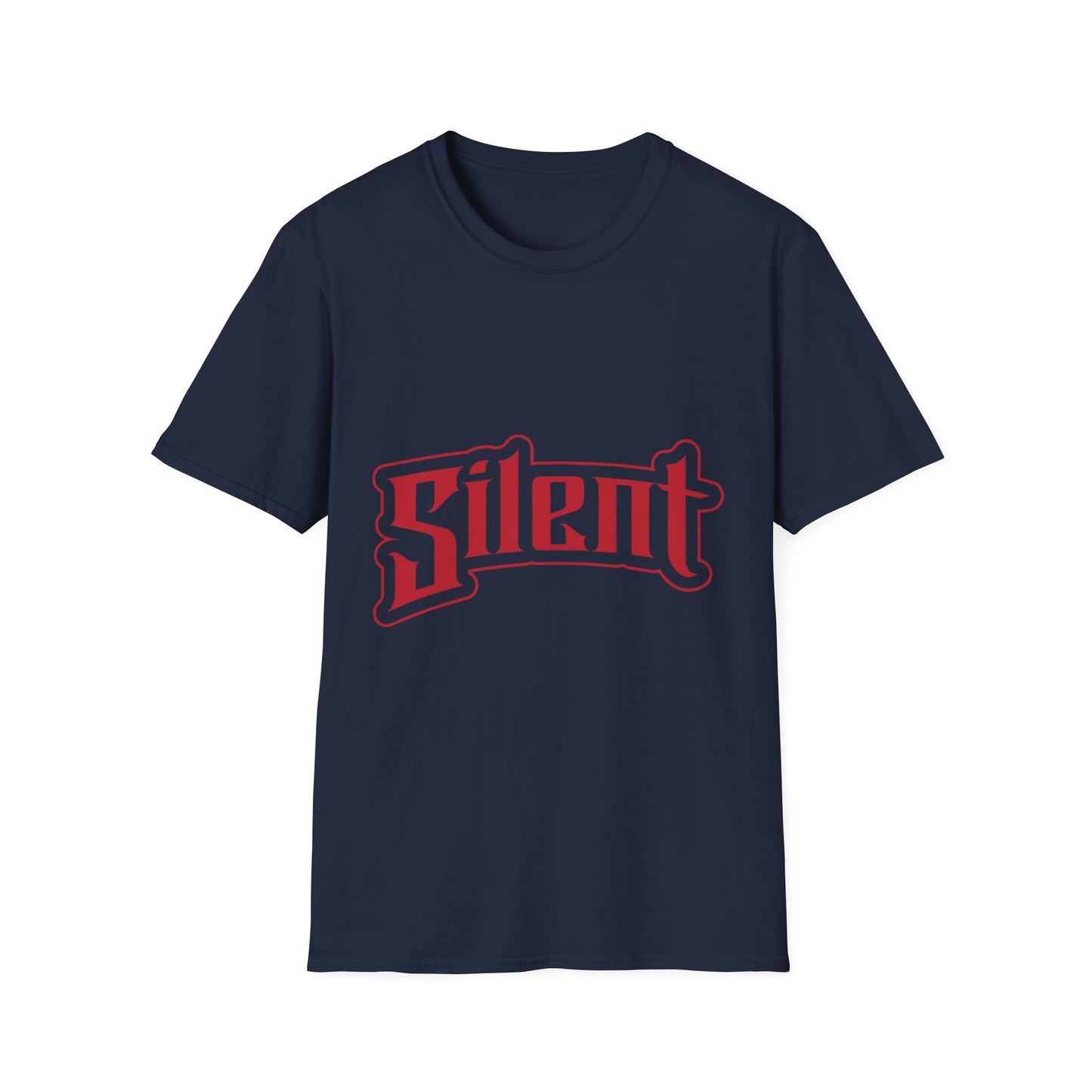 Silent Graphic T-Shirt — Retro Gothic Red Logo Tee