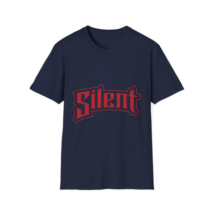 Silent Graphic T-Shirt — Retro Gothic Red Logo Tee