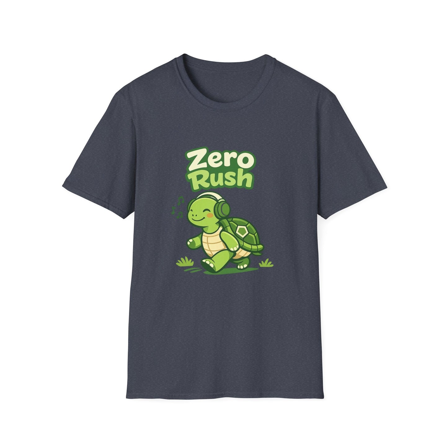 T-Shirt — 'Zero Rush' Cute Turtle Graphic Unisex Tee for Relaxed, Slow-Living Fans Printify