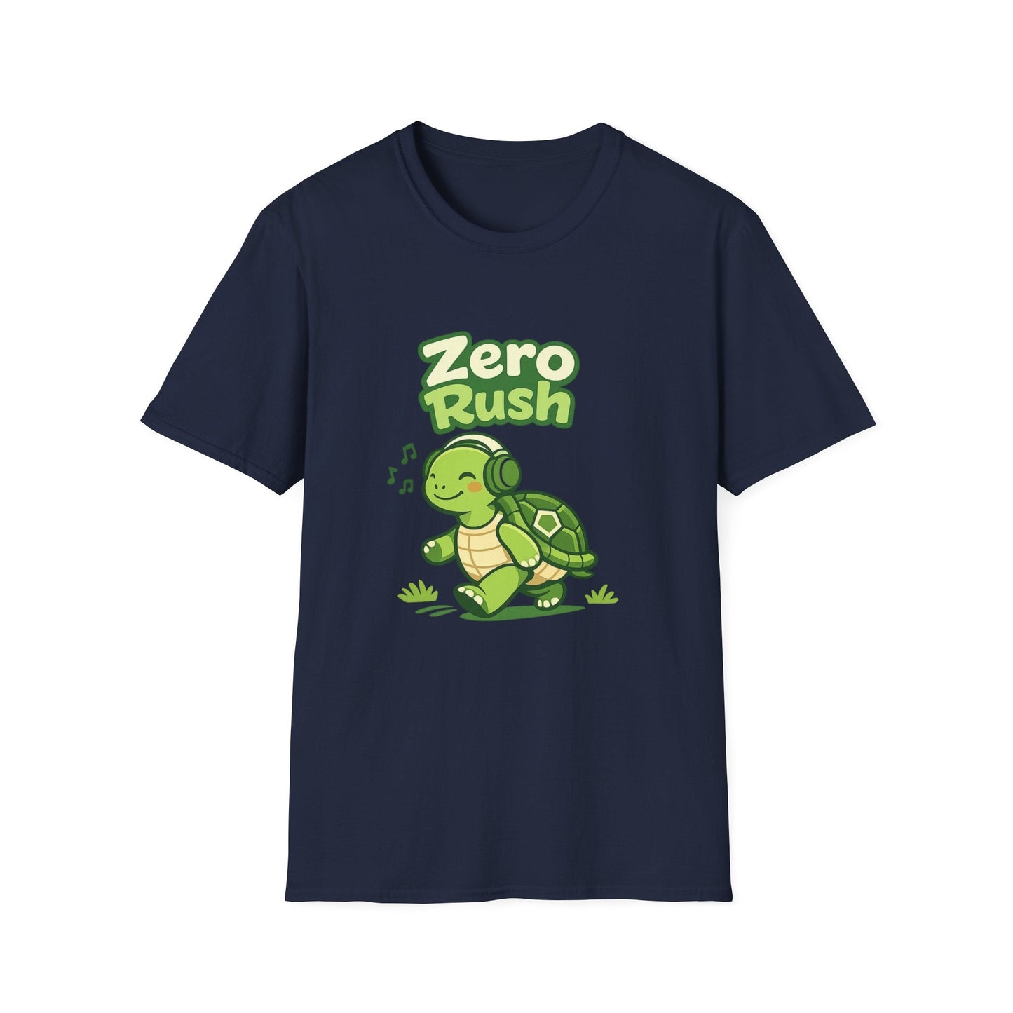 T-Shirt — 'Zero Rush' Cute Turtle Graphic Unisex Tee for Relaxed, Slow-Living Fans Printify