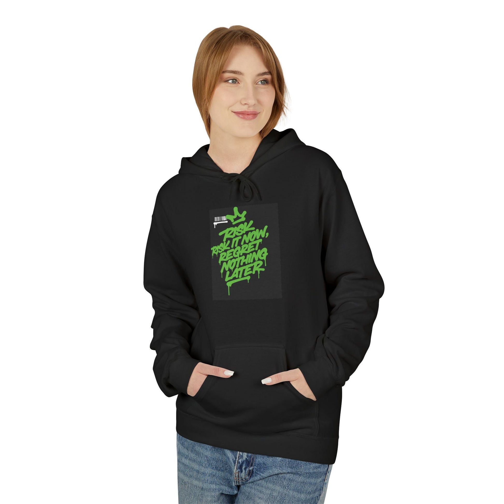 Retro Green Script Graphic Hoodie — "Push Your Limits" Streetwear Pullover Printify
