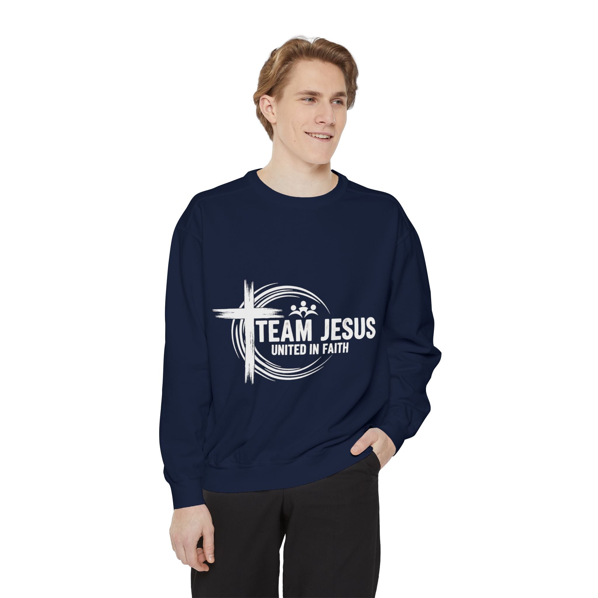 Team Jesus Crewneck Sweatshirt — Faith-Based Christian Graphic Pullover