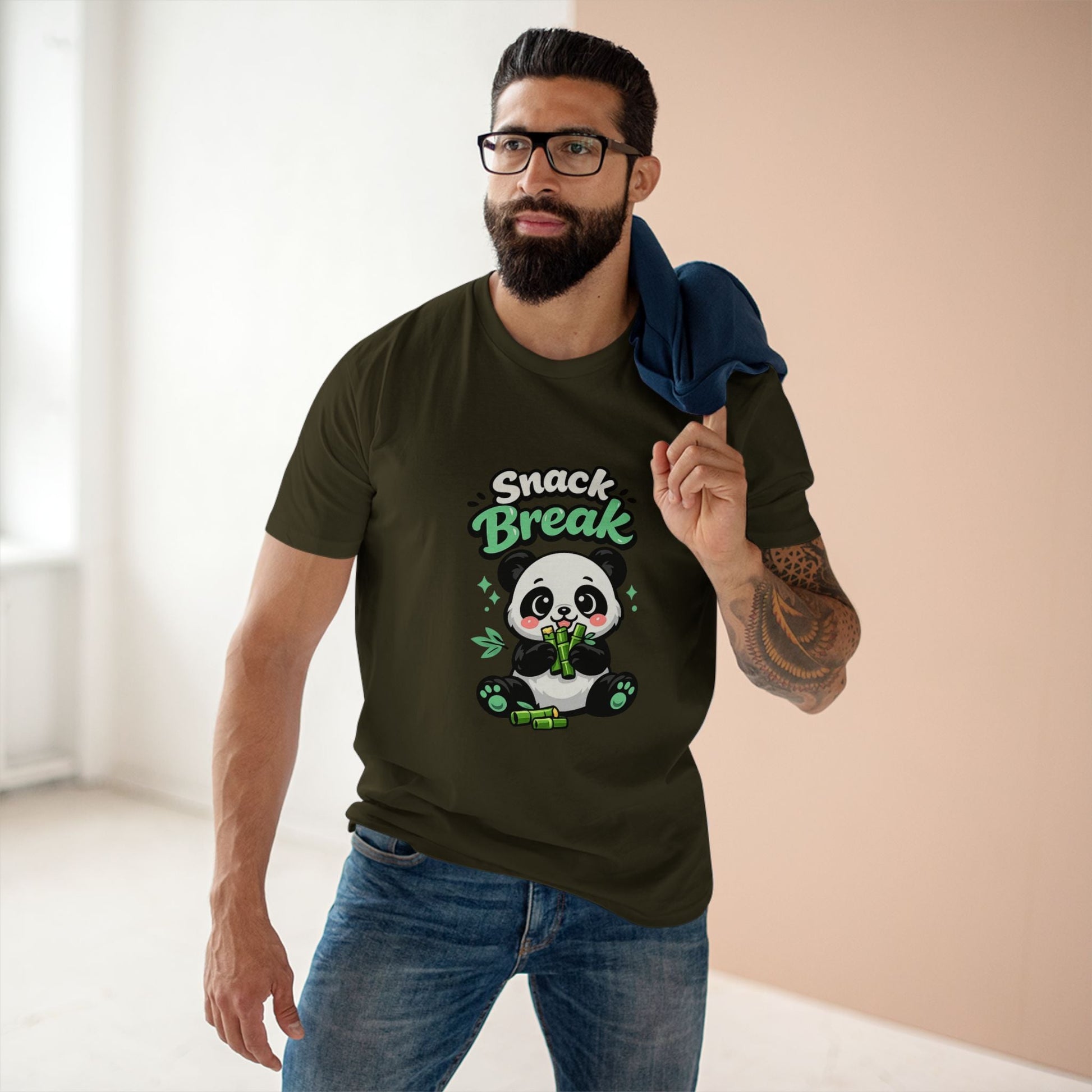 Snack Break Panda T-Shirt — Cute Panda Eating Bamboo Graphic Tee Printify