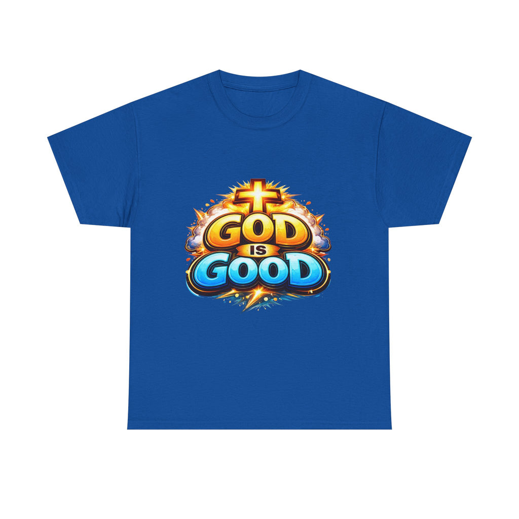 God Is Good T-Shirt — Christian Faith Tee with Cross Graphic