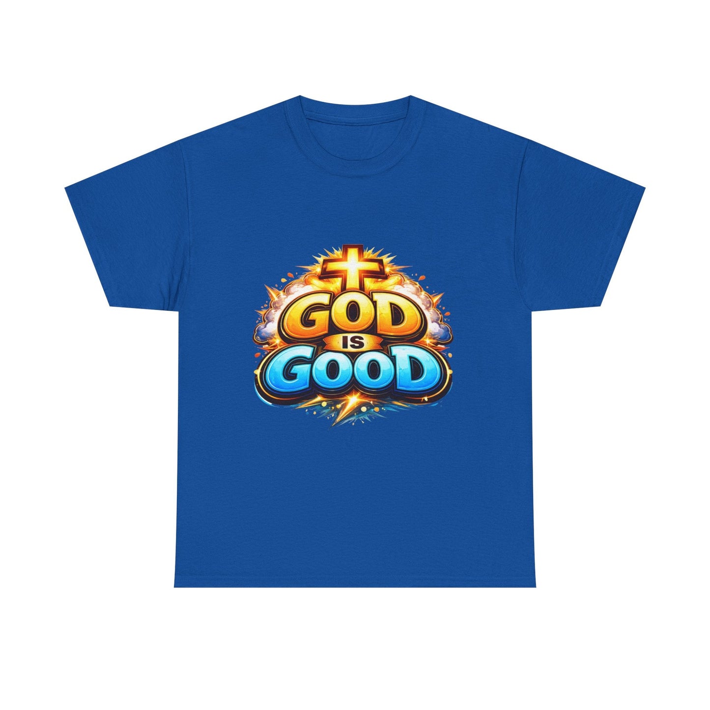 God Is Good T-Shirt for Men – Christian Faith Tee with Cross Graphic Printify