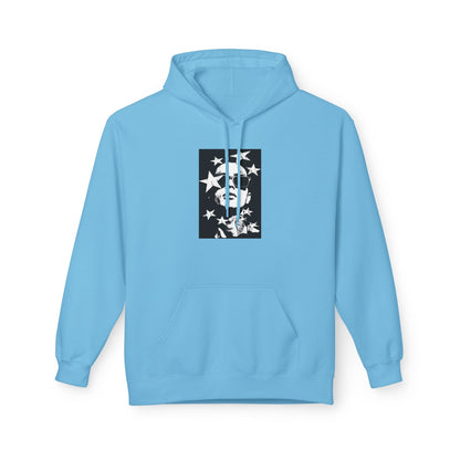 Hoodie — Monochrome Dollar Sign & Stars Graphic Printify