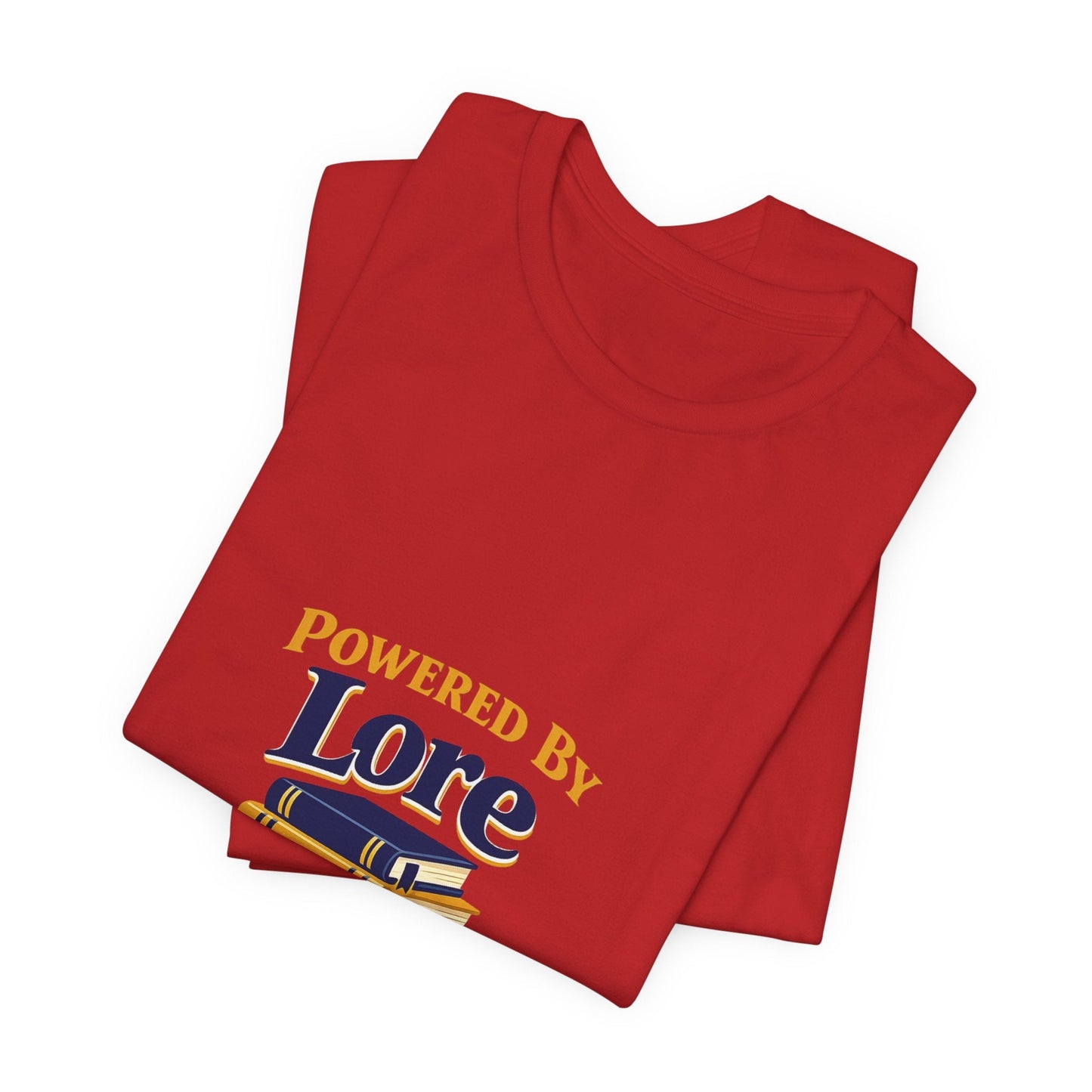 Powered by Lore T-Shirt — Gamer & Book Lover Tee Printify