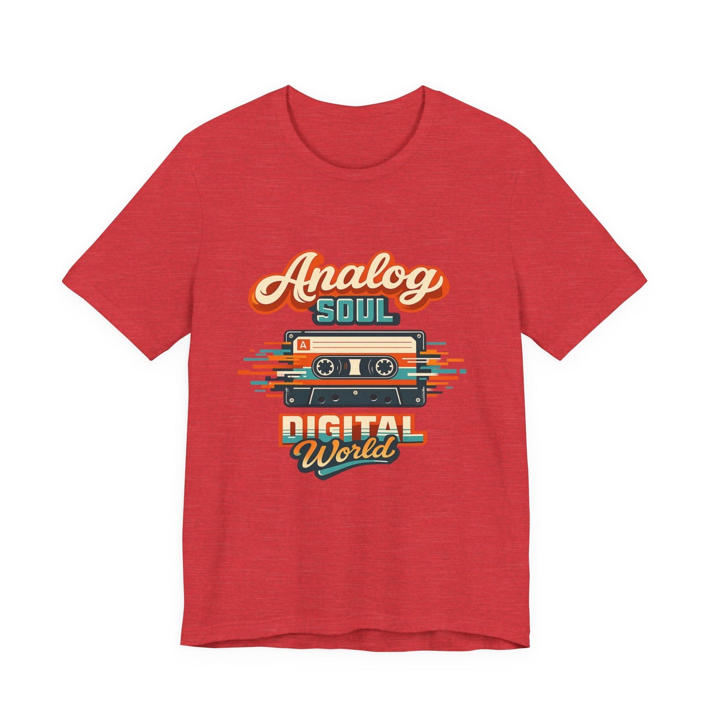 Analog Soul Digital World T-Shirt – Retro Cassette Tee for Music Lovers Printify