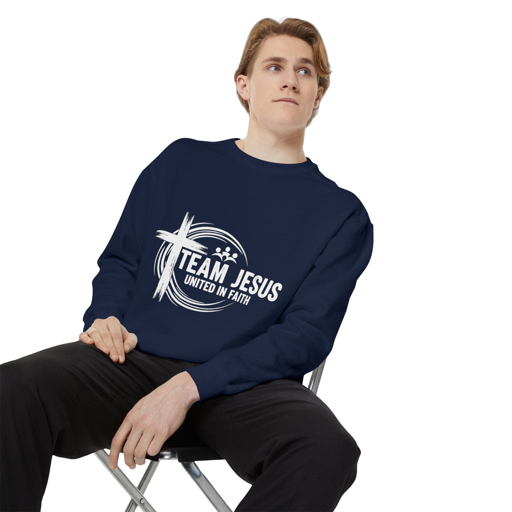 Team Jesus Crewneck Sweatshirt — Faith-Based Christian Graphic Pullover