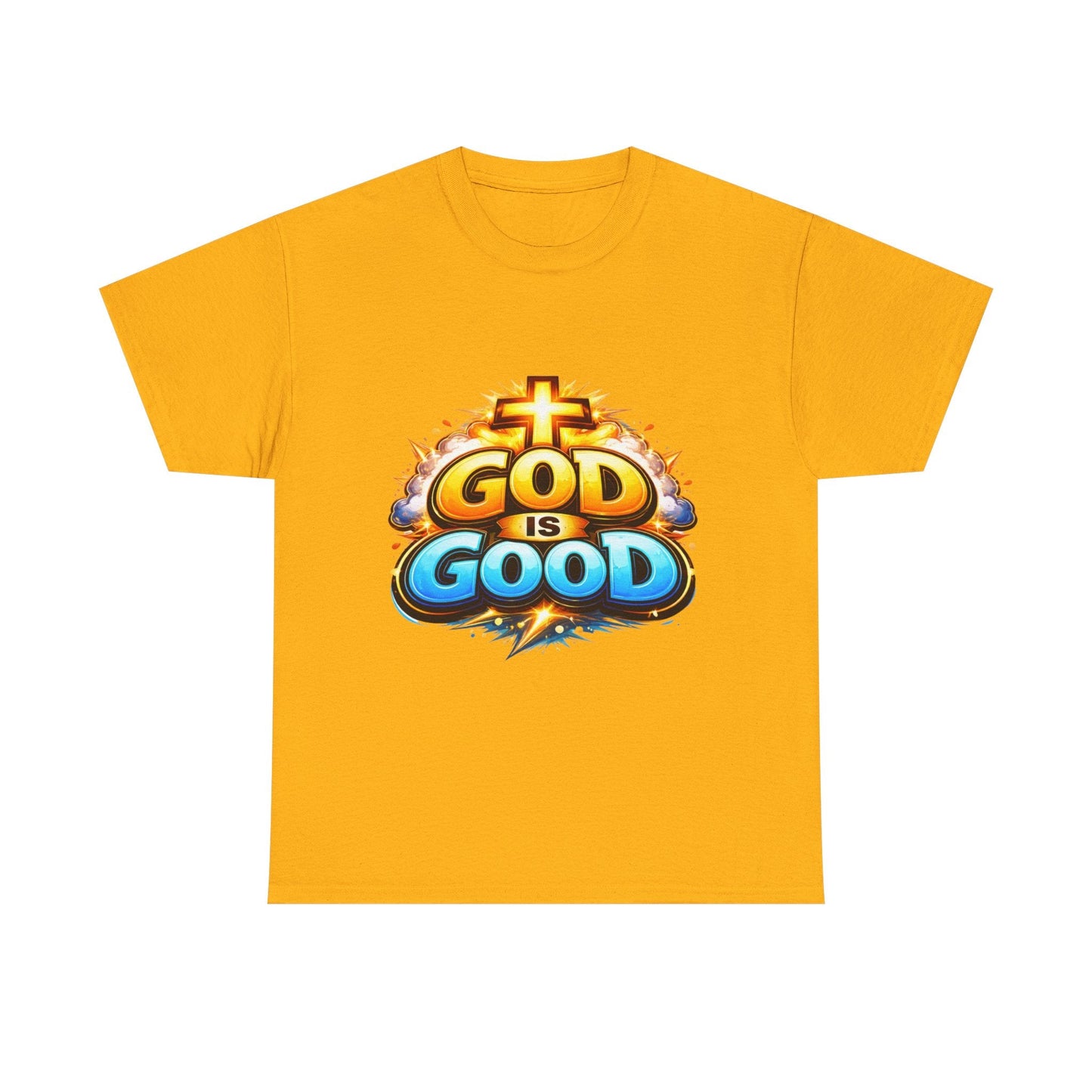 God Is Good T-Shirt for Men – Christian Faith Tee with Cross Graphic Printify