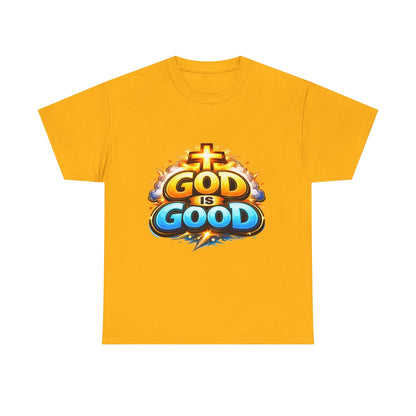God Is Good T-Shirt for Men – Christian Faith Tee with Cross Graphic Printify