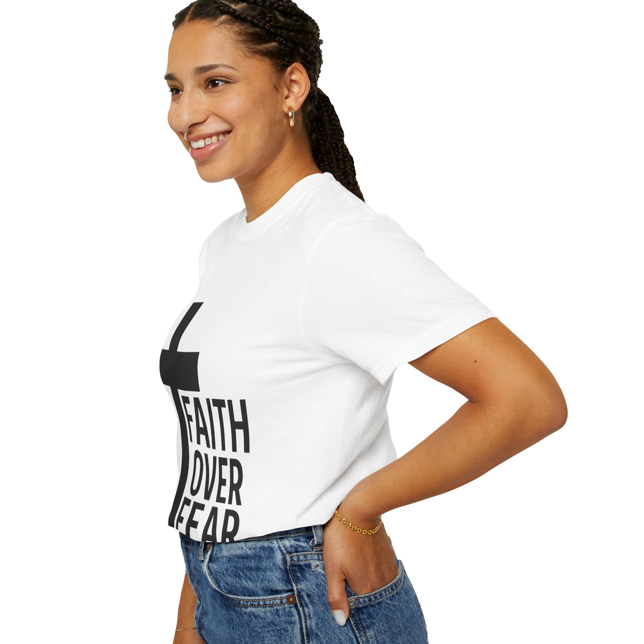 Faith Over Fear T-Shirt — Christian Cross Inspirational Tee