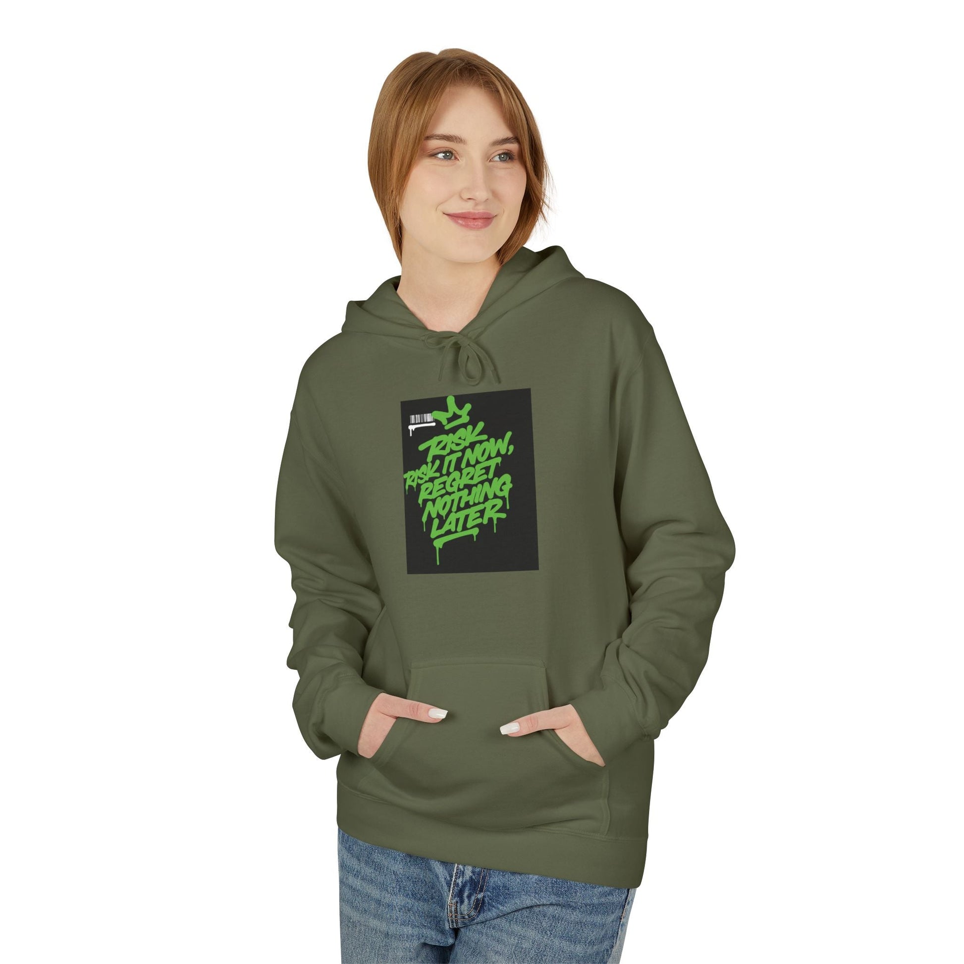 Retro Green Script Graphic Hoodie — "Push Your Limits" Streetwear Pullover Printify