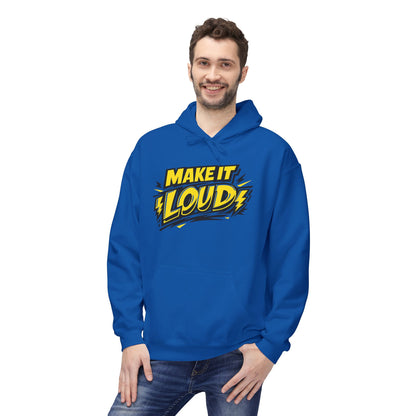 Make It Loud Hoodie — Bold Yellow Graphic Pullover