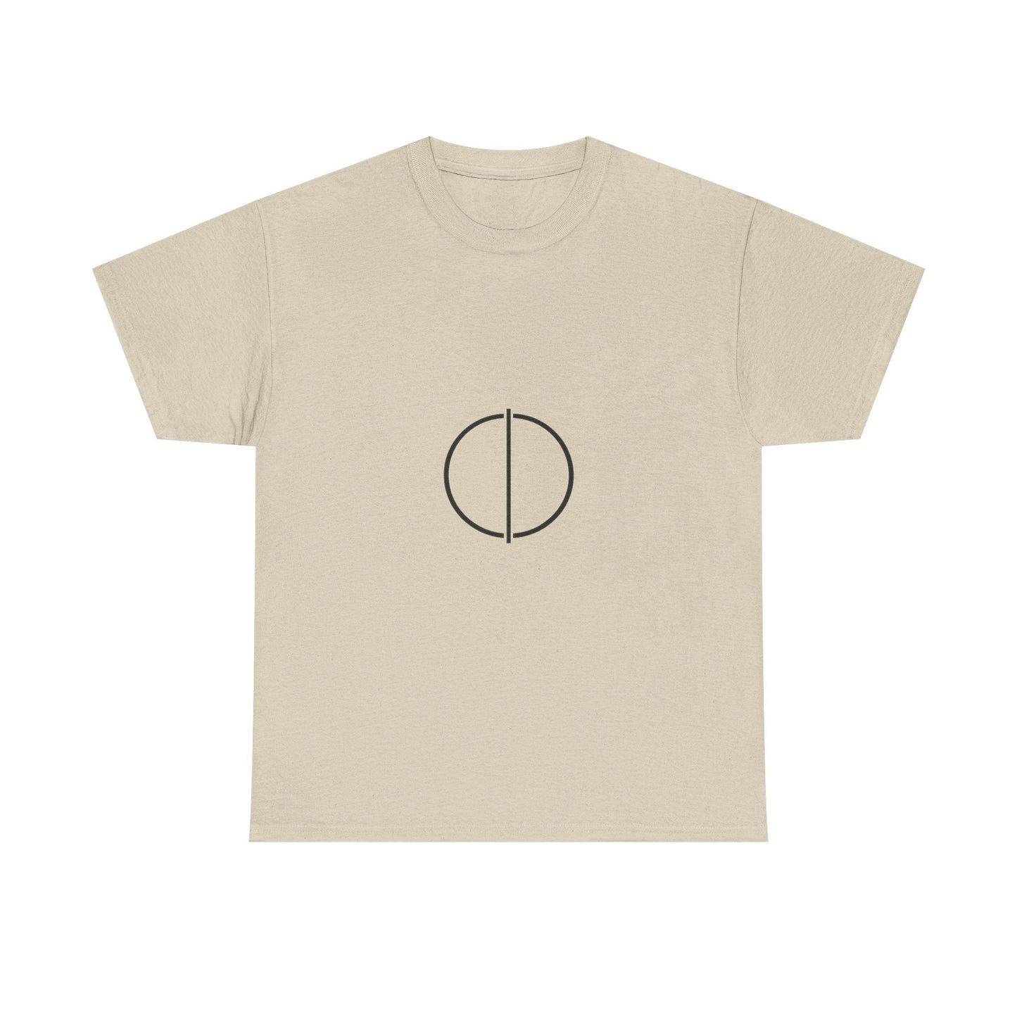 Minimal Circle Split Tee — Modern Graphic White T‑Shirt Printify
