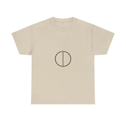 Minimal Circle Split Tee — Modern Graphic White T‑Shirt Printify