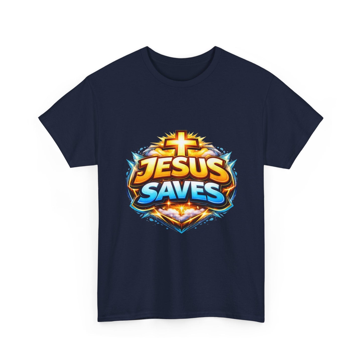 Jesus Saves T-Shirt for Men – Bold Faith Graphic Tee for Christians Printify