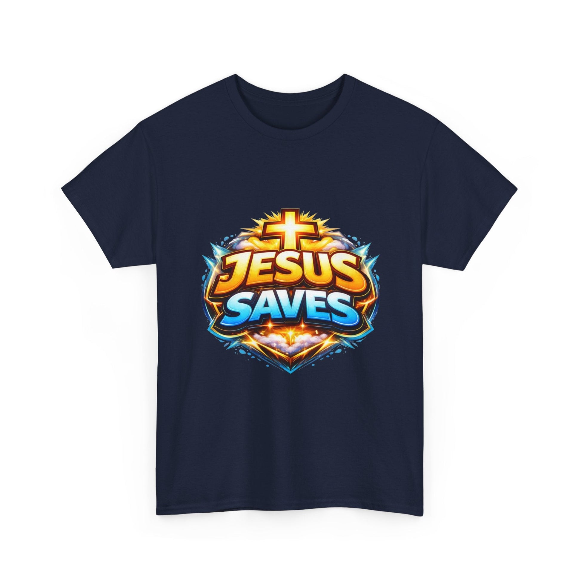 Jesus Saves T-Shirt for Men – Bold Faith Graphic Tee for Christians Printify