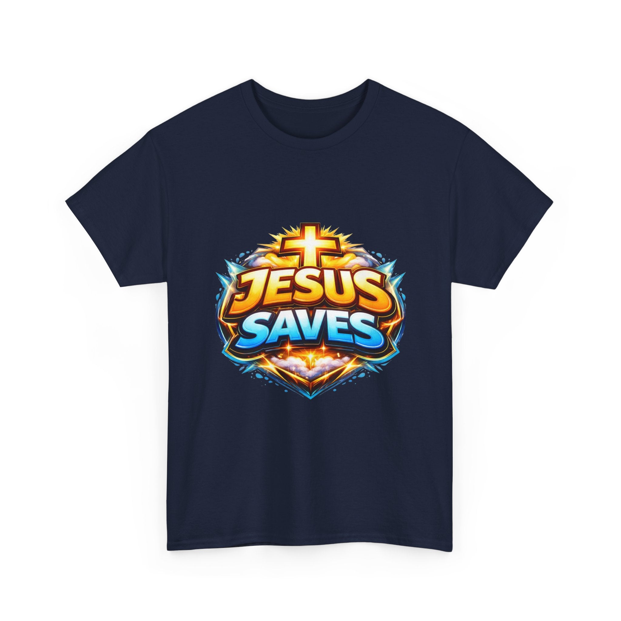 Jesus Saves T-Shirt — Bold Faith Graphic Tee for Christians, Church & Easter