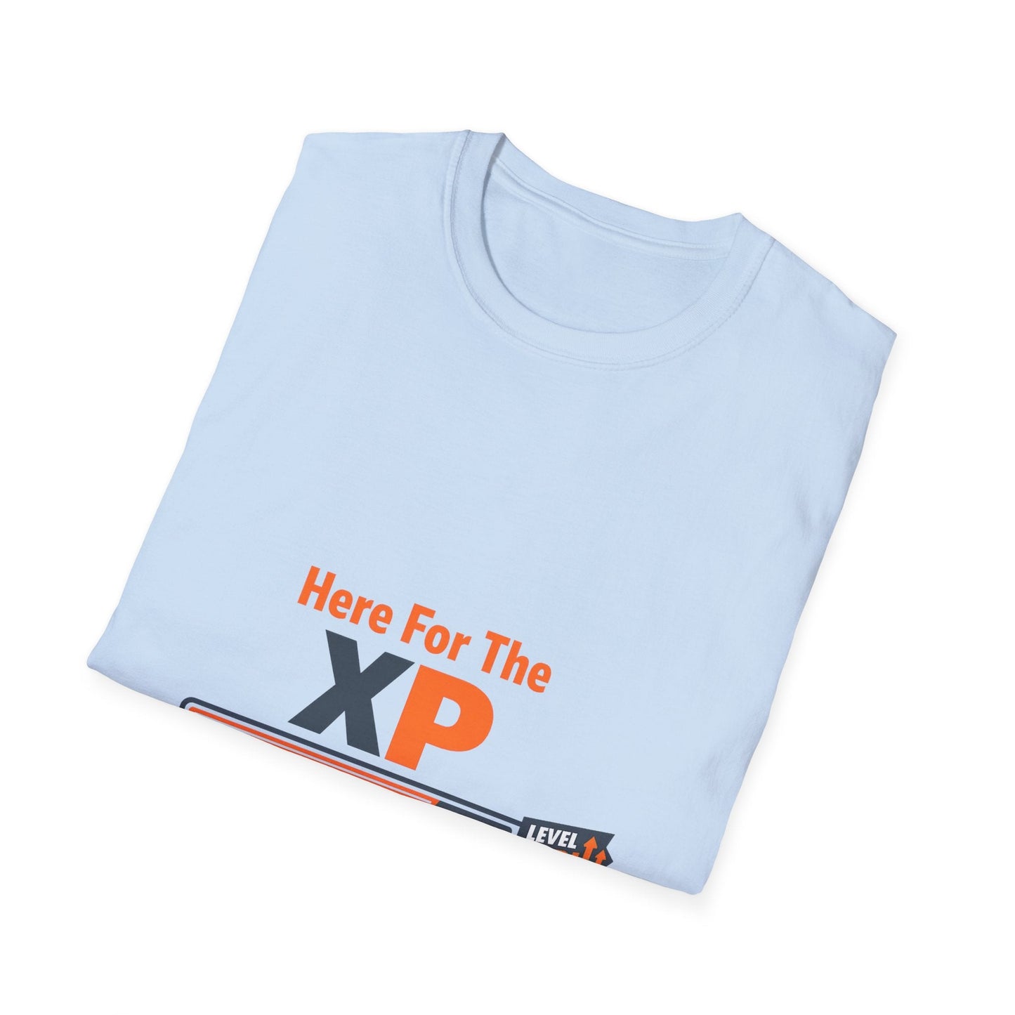 Gaming T-Shirt — "Here For The XP" Progress Bar Tee Printify