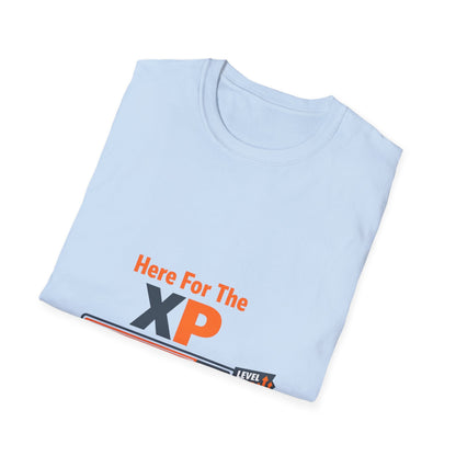 Gaming T-Shirt — "Here For The XP" Progress Bar Tee Printify