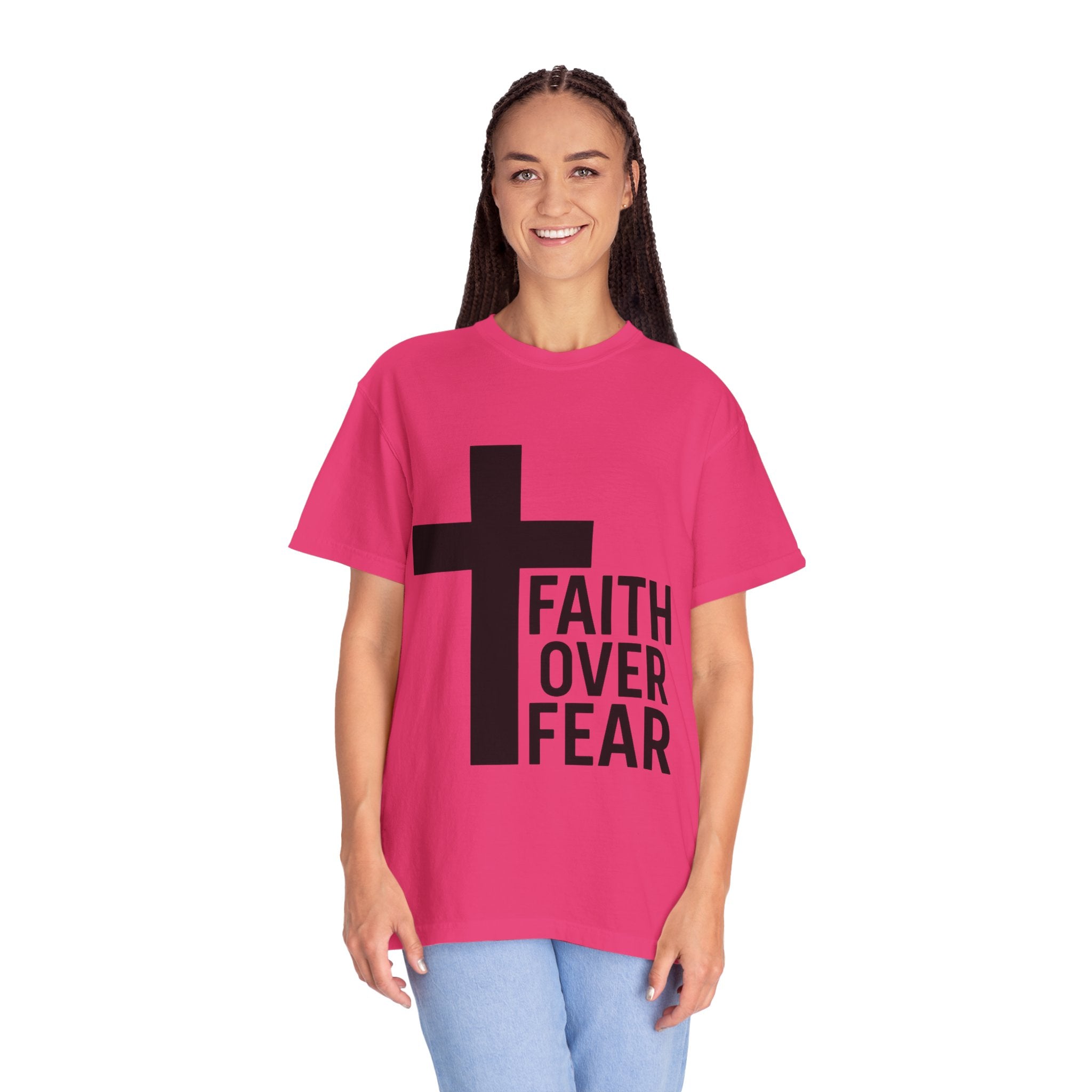 Faith Over Fear T-Shirt — Christian Cross Inspirational Tee