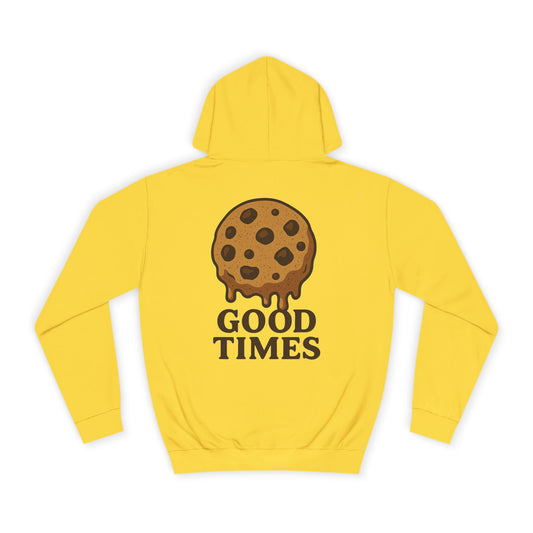 Unisex Cookie “Good Times” Hoodie – Chocolate Chip Graphic Sweatshirt