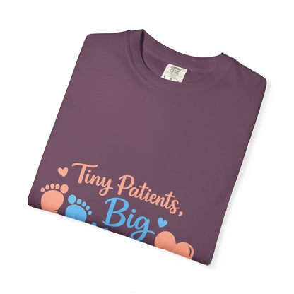 T-Shirt — "Tiny Patients, Big Heart" Baby Footprint Awareness Tee Printify