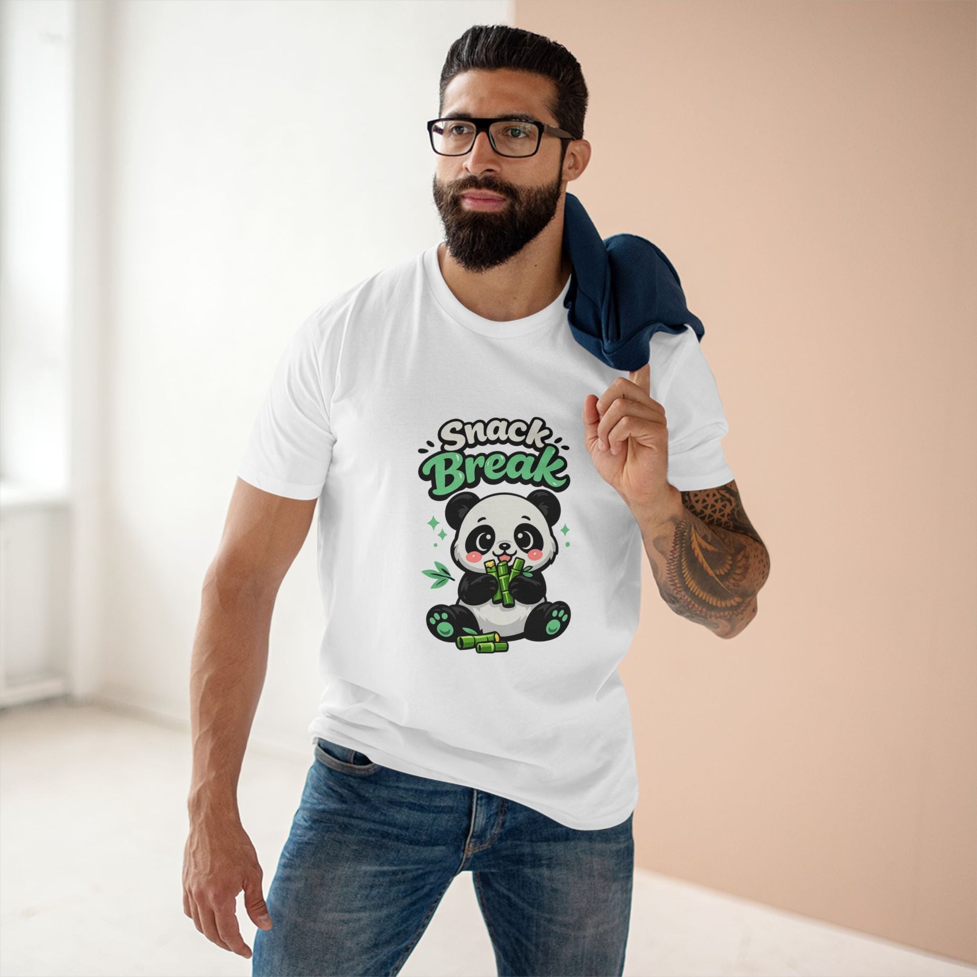 Snack Break Panda T-Shirt — Cute Panda Eating Bamboo Graphic Tee Printify