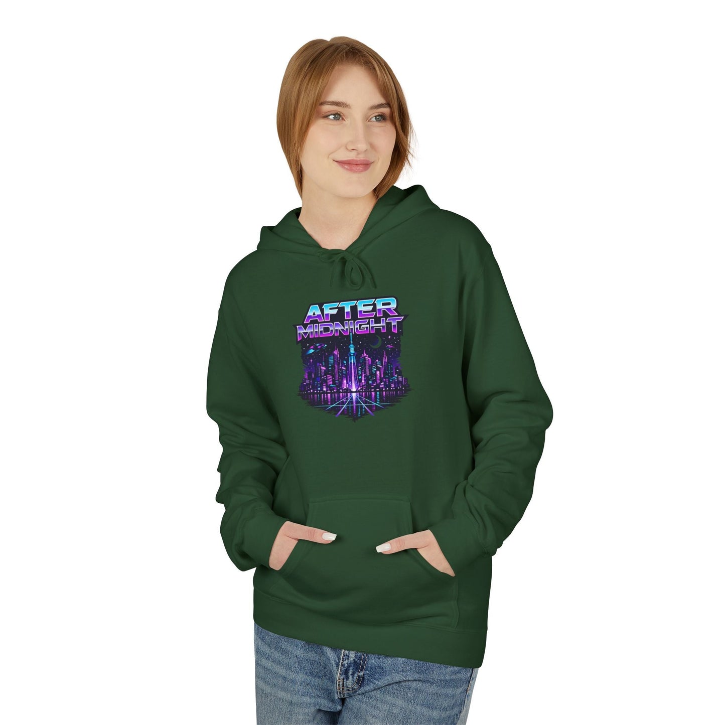Cyberpunk City 'AFTER' Graphic Hoodie — Retro Futuristic Streetwear Printify
