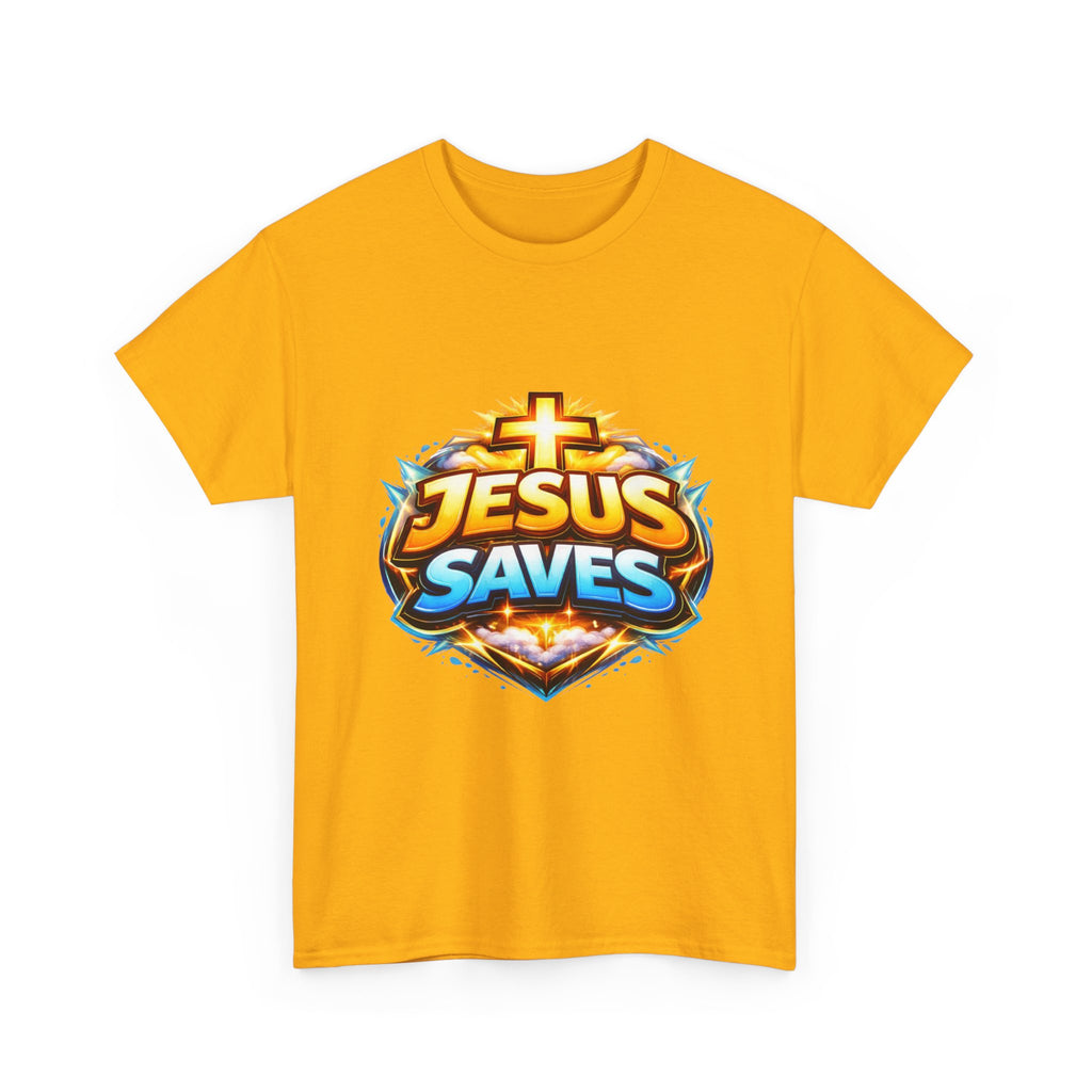 Jesus Saves T-Shirt — Bold Faith Graphic Tee for Christians, Church & Easter