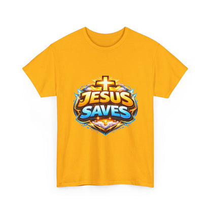 Jesus Saves T-Shirt for Men – Bold Faith Graphic Tee for Christians Printify