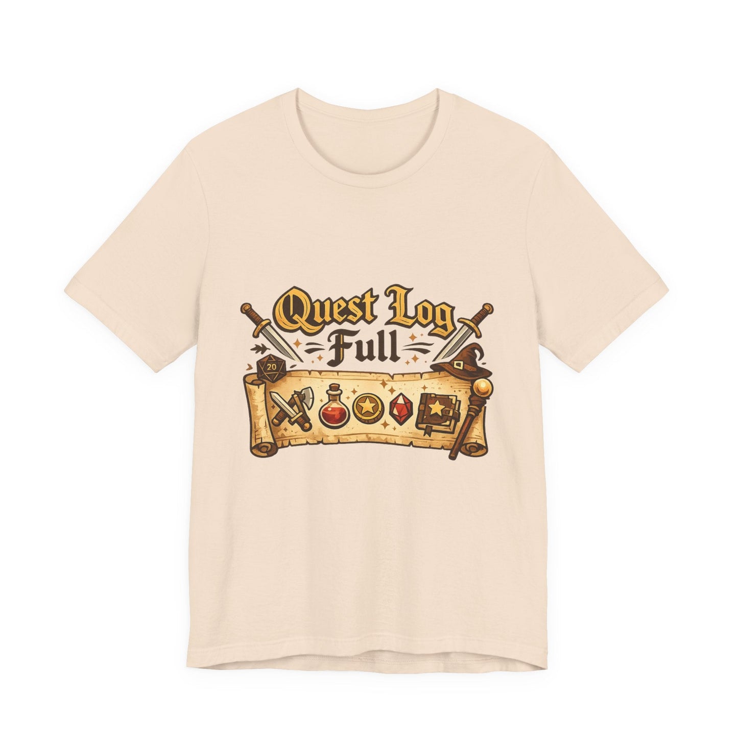 Quest Log Full T-Shirt — Gamer RPG Adventure Tee Printify