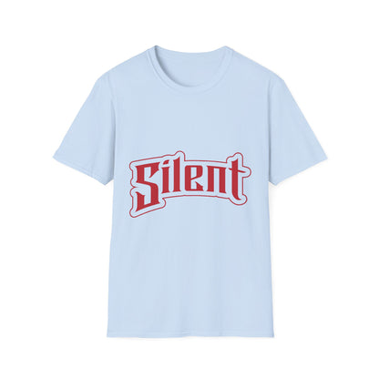 Silent Graphic T-Shirt — Retro Gothic Red Logo Tee