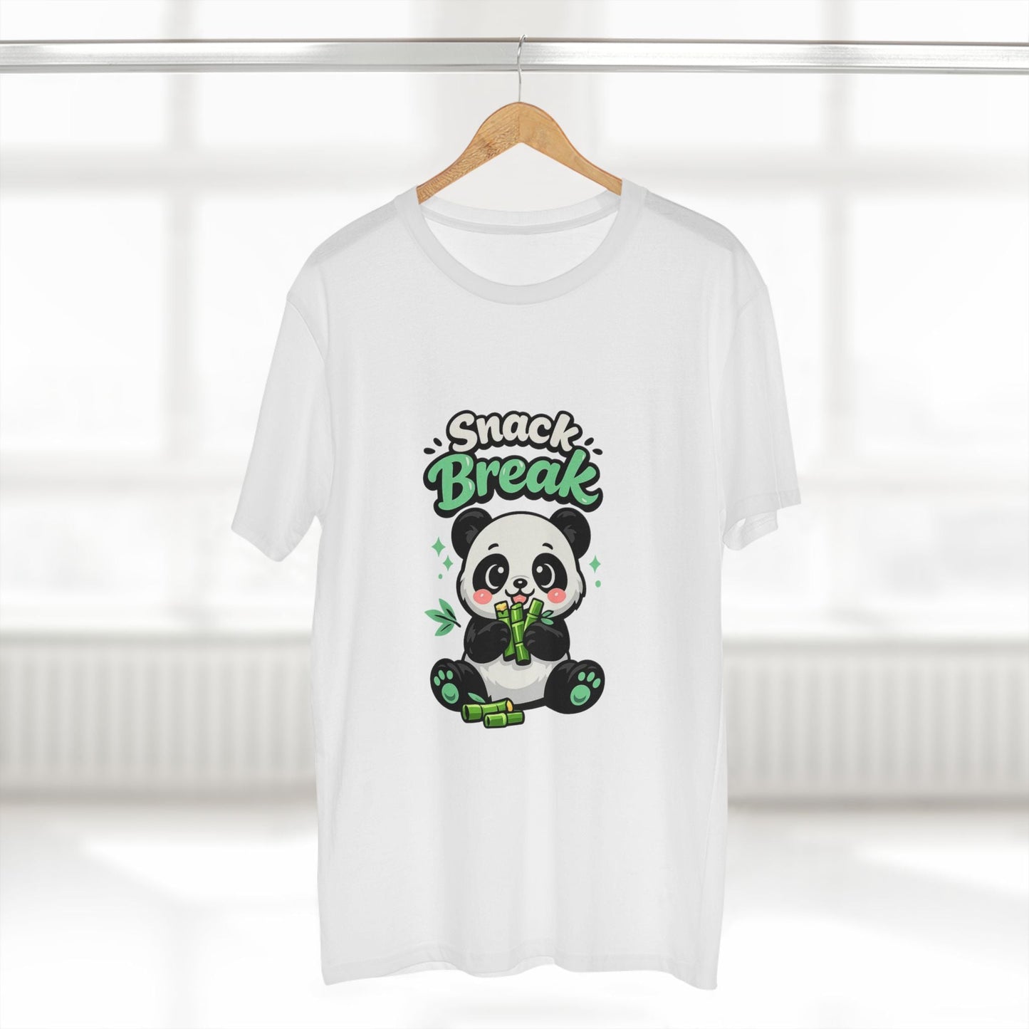 Snack Break Panda T-Shirt — Cute Panda Eating Bamboo Graphic Tee Printify