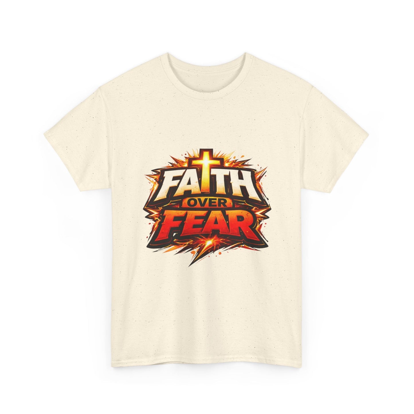Faith Over Fear T-Shirt for Men – Christian Inspirational Tee with Cross Graphic Printify