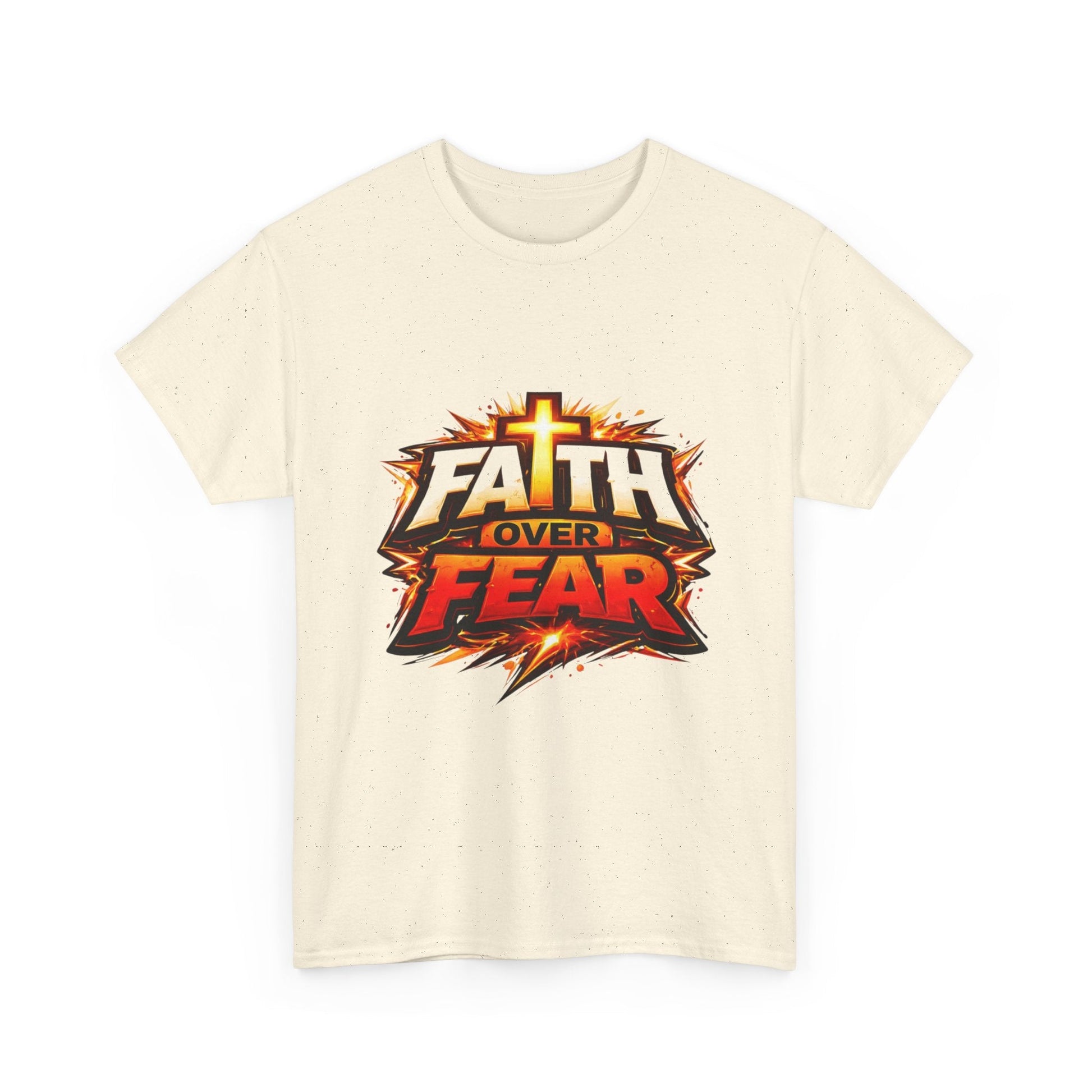 Faith Over Fear T-Shirt for Men – Christian Inspirational Tee with Cross Graphic Printify