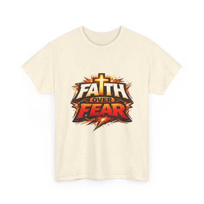 Faith Over Fear T-Shirt for Men – Christian Inspirational Tee with Cross Graphic Printify
