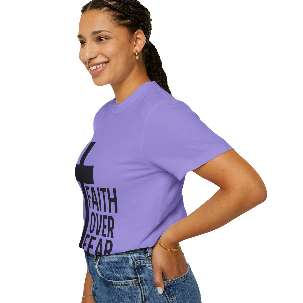 Faith Over Fear T-Shirt — Christian Cross Inspirational Tee