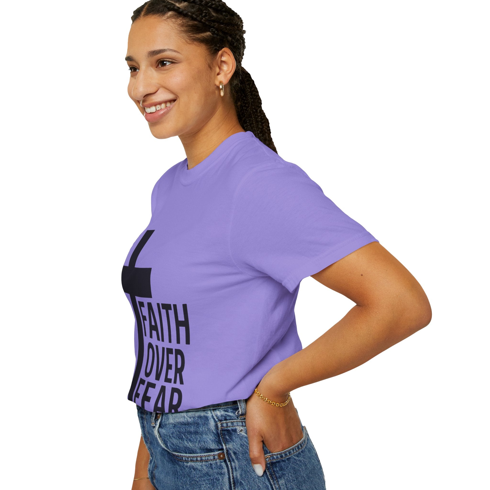 Faith Over Fear T-Shirt — Christian Cross Inspirational Tee